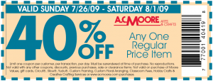 Coupon for AC Moore this Saturday