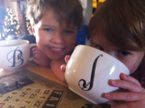 Hot Chocolate in Custom Mugs Christmas Time