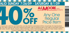 Coupon for AC Moore this Saturday