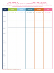 Kids Homeschool Daily Schedule Template By Megan Elizabeth